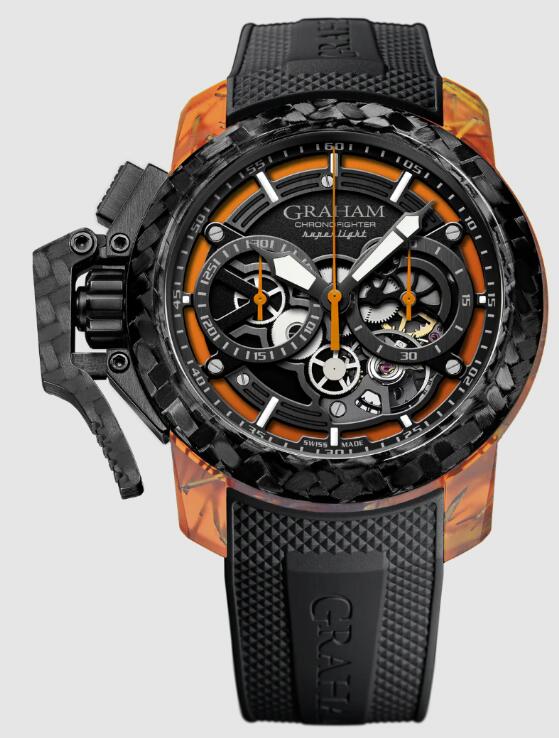 Graham CHRONOFIGHTER SUPERLIGHT CARBON SKELETON - TRANSLUCENT ORANGE 2CCCK.O01A Replica Watch